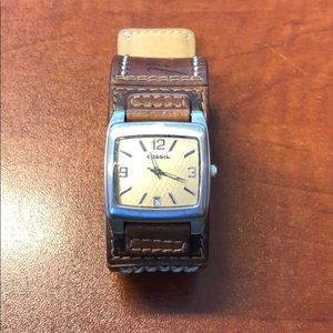 Fossil leather strap watch
